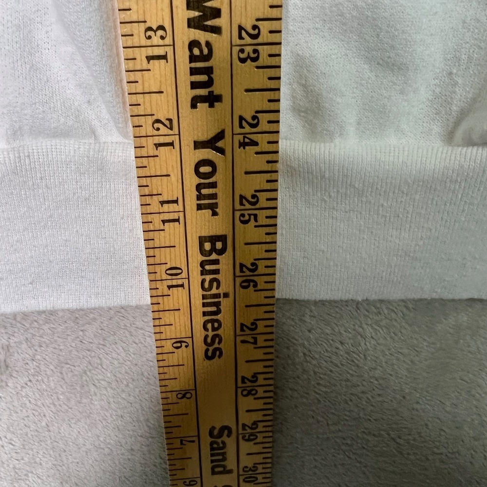 Vintage 90s WHY NOT Teddy Bear Christmas Sweatshirt White Sz 20W Santa Hat - Picture 7 of 12